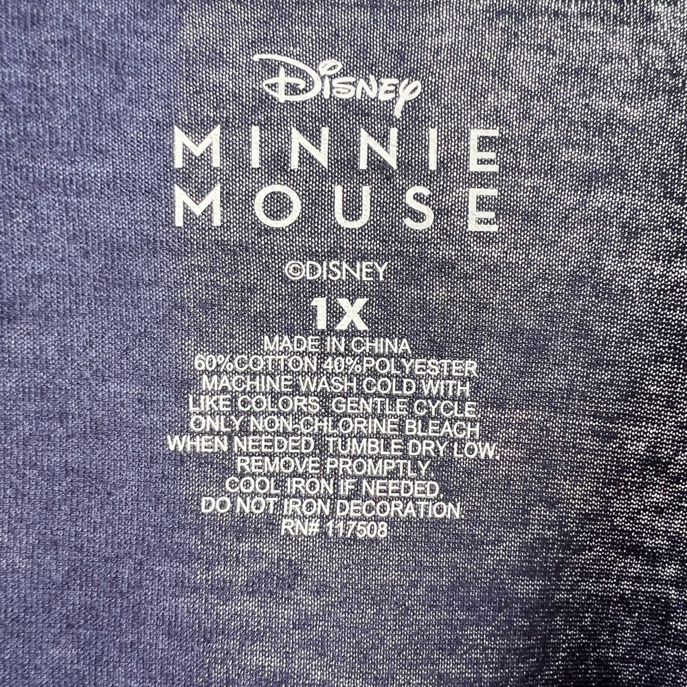 🆕🦋 Disney Minnie Mouse Graphic T-Shirt Navy Blue Short Sleeve Tee Size XL Casual - Picture 7 of 7